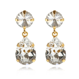 Classic Drop Earrings Crystal Gold