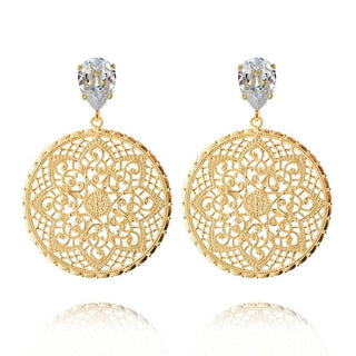 Alexandra Earrings Crystal Gold