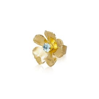 Anemone Ring Aquamarine Gold