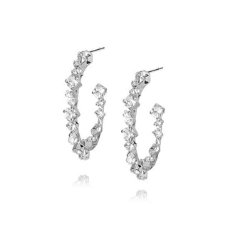 Antonia Loop Earrings Crystal Rhodium