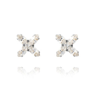 Crystal Star Earrings Rhodiium