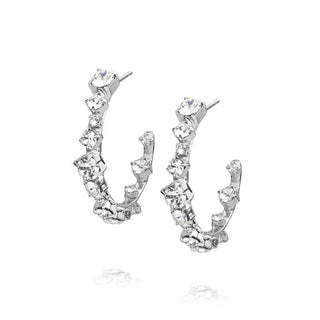 Mini Antonia  Loop Earrings Crystal Rhodium