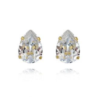 Mini Drop Stud Earrings Crystal Gold