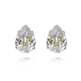 Mini Drop Stud Earrrings Crystal Rhodium