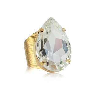 Perfect Drop Ring Crystal Gold