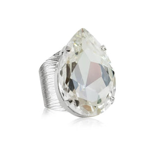 Perfect Drop Ring Crystal Rhodium