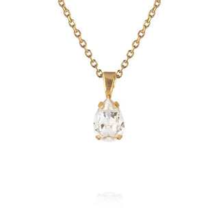 Petite Drop Necklace Crystal Gold